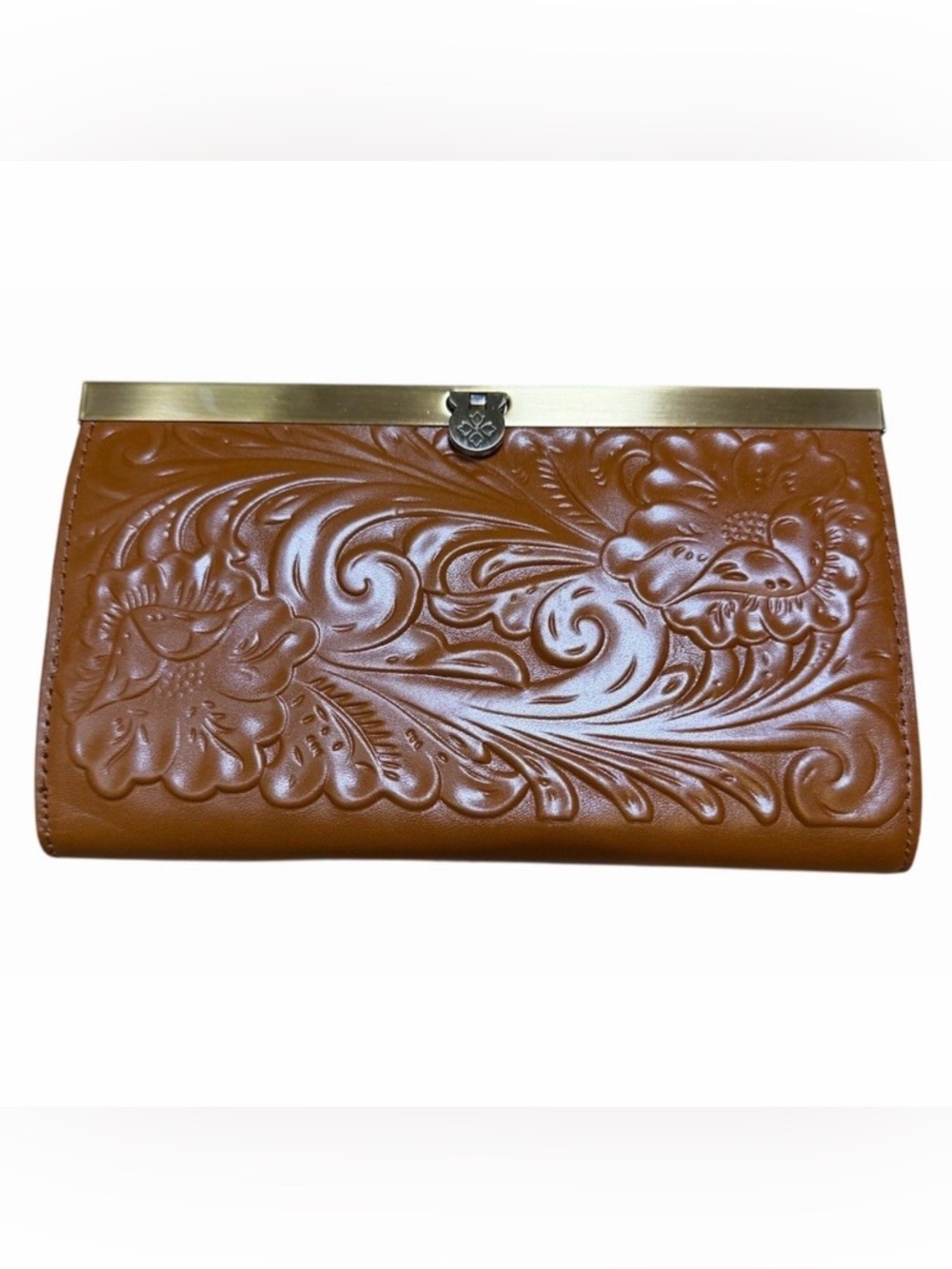 Patricia Nash Cauchy Tooled Wallet or Clutch in Florence Brown RFID  NWOT
